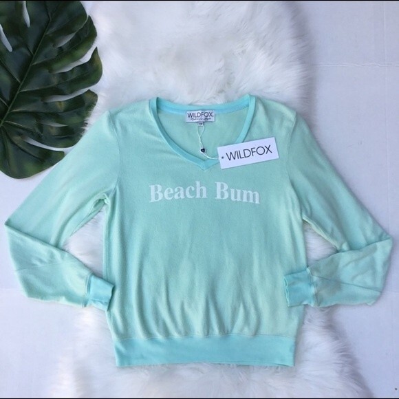 NWT Wildfox Beach Bum Baggy Beach Jumper Mint XS - Picture 2 of 9